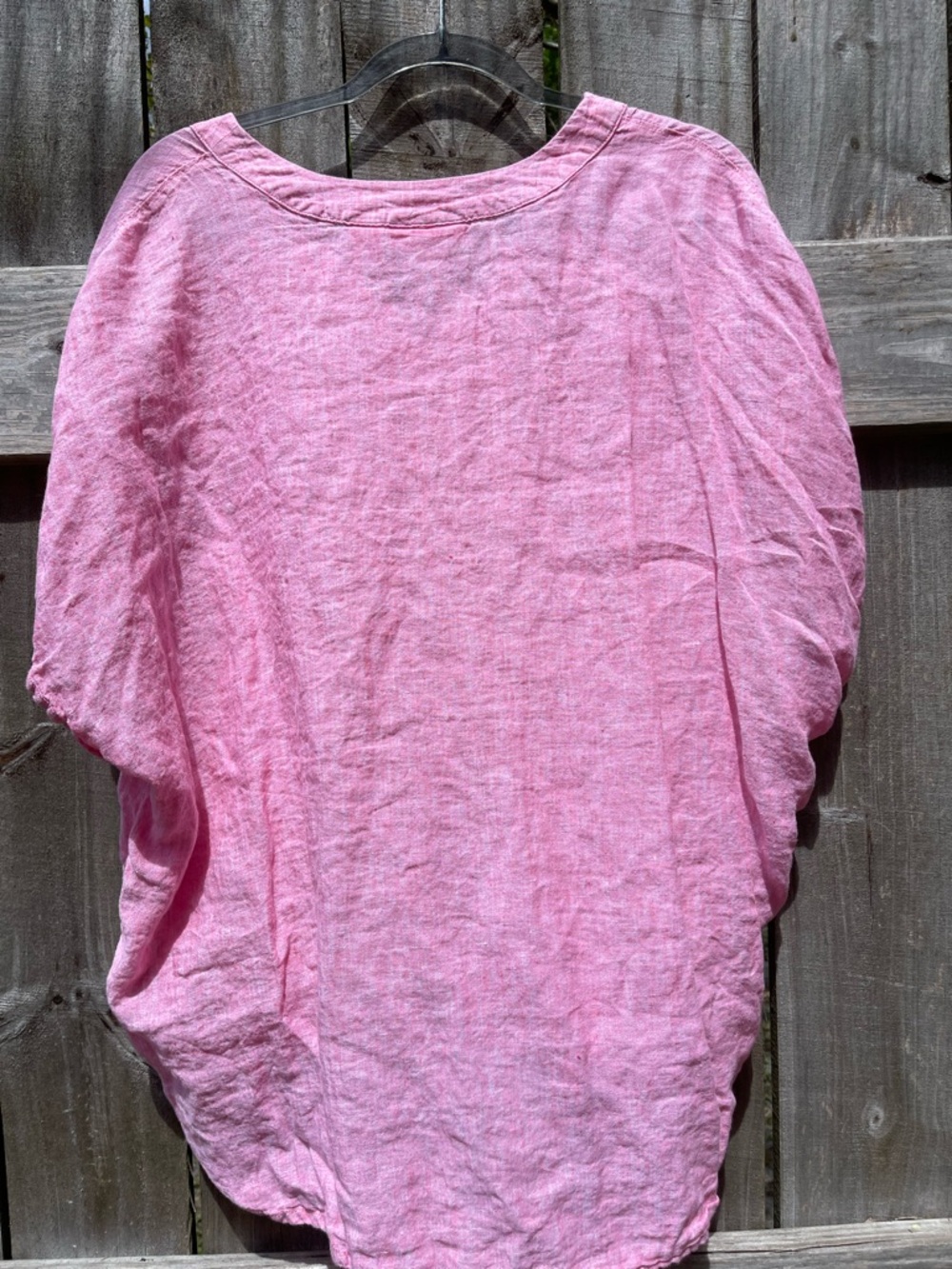 Isaac Mizrahi Linen Soft Pink V-Neck Linen Tunic Size 2X - Picture 5 of 8